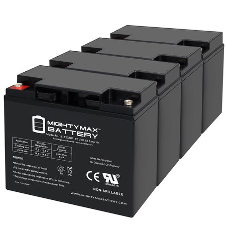 12V 18AH SLA Replacement Battery for Troy-Bilt 8000 Watt Generator - 4PK -  MIGHTY MAX BATTERY, MAX3972200